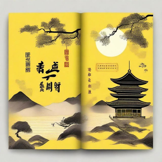 Create a book cover with a yellow theme that reflects Chinese style