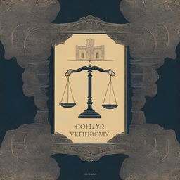 A detailed and elegant cover of a law book, featuring classic design elements such as scales of justice, a gavel, and intricate patterns