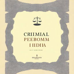 Create a book cover for a law book titled 'Criminal Reforms in India' by Shambhavi Sharma