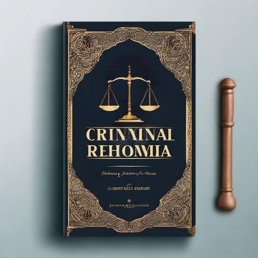 Create a book cover for a law book titled 'Criminal Reforms in India' by Shambhavi Sharma