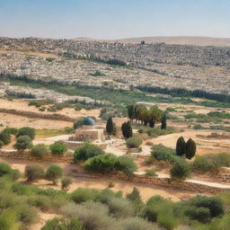 A beautiful landscape of Palestine showcasing its rich cultural heritage and natural beauty