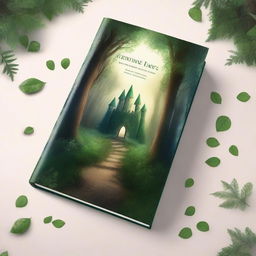 Create a captivating book cover featuring an enchanting forest with a mysterious pathway leading to an ancient castle