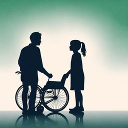 Create a book cover featuring a boy in a wheelchair and his healthy girlfriend holding hands and kissing