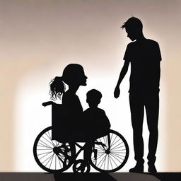 Create a book cover featuring a boy in a wheelchair and his healthy girlfriend holding hands and kissing