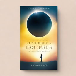 Create a book cover with the title 'Ascending Over Eclipses: A Journey of Resilience, Reflection and Recovery' by Rowan Grey