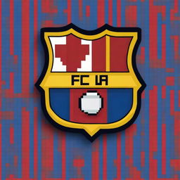 Create a pixel art logo of FC Barcelona