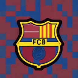 Create a pixel art logo of FC Barcelona