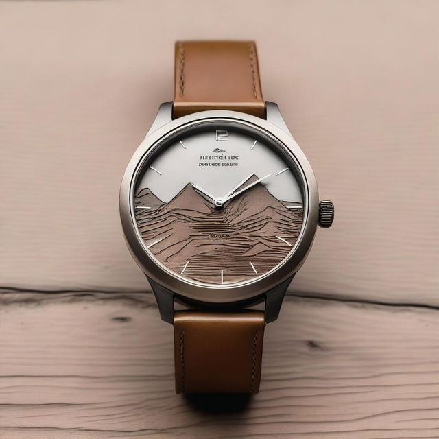 Create a detailed image of a wristwatch inspired by the Great Rift Valley