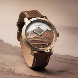 Create a detailed image of a wristwatch inspired by the Great Rift Valley