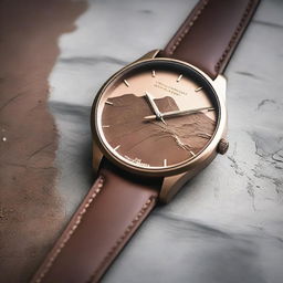 Create a detailed image of a wristwatch inspired by the Great Rift Valley