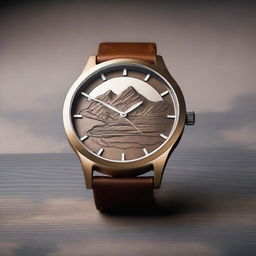 Create a detailed image of a wristwatch inspired by the Great Rift Valley