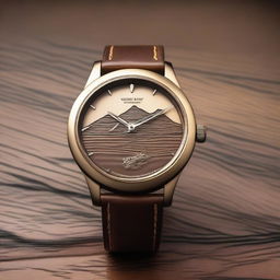 Create a detailed image of a wristwatch inspired by the Great Rift Valley