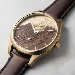 Create a detailed image of a wristwatch inspired by the Great Rift Valley