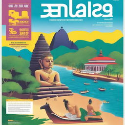 A vibrant magazine cover highlighting the tourism industry in Sri Lanka for May 2024