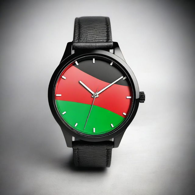 A collection of stylish wristwatches featuring the design of the Kenyan flag on their dials