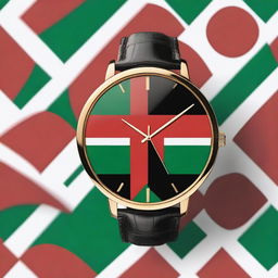 A refined collection of elegant wristwatches featuring the Kenyan flag design on their dials