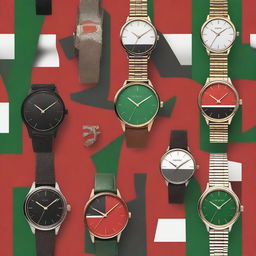 A refined collection of elegant wristwatches featuring the Kenyan flag design on their dials