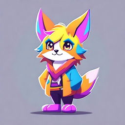 Create a character adopt in a stylized and colorful furry art style