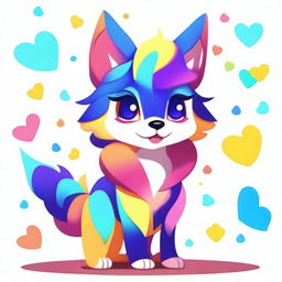 Create a character adopt in a stylized and colorful furry art style