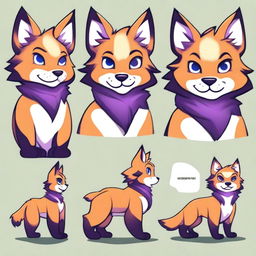 Create a character adopt sheet in a stylized furry art style