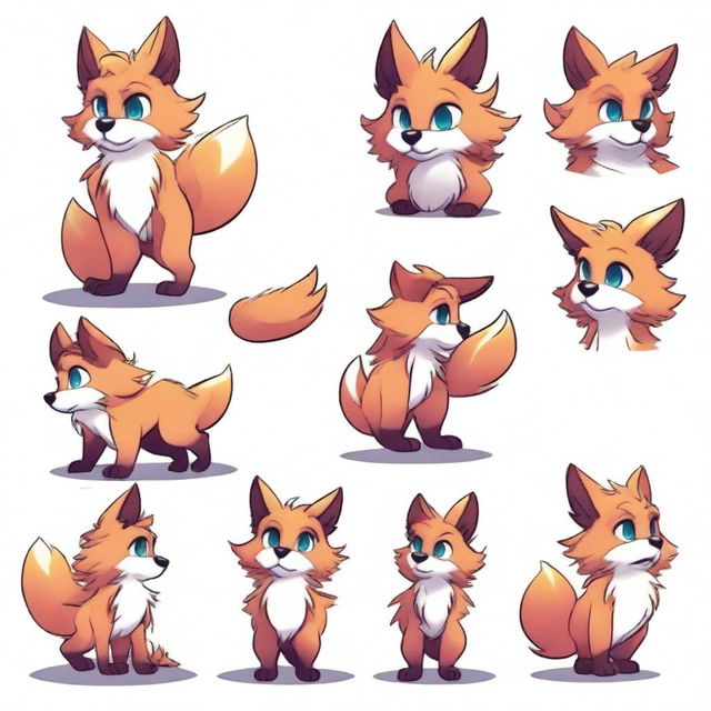 Create a character adopt sheet in a stylized furry art style