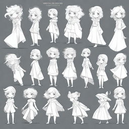 Create a character adopt sheet in a stylized art style featuring a non-human looking character