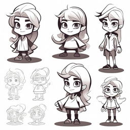 Create a character adopt sheet in a stylized art style featuring a non-human looking character