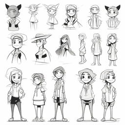 Create a character adopt sheet in a stylized art style featuring a non-human looking character