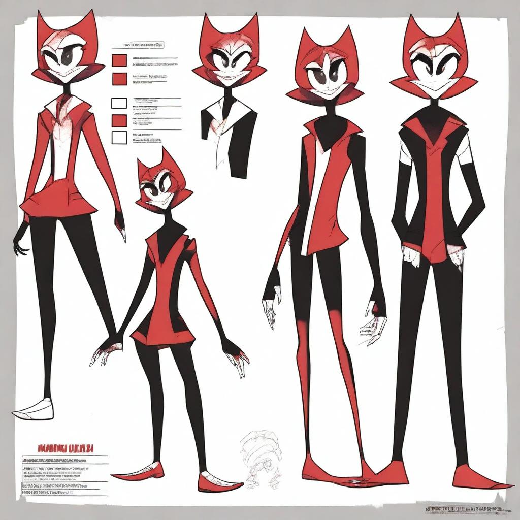 Create an original character sheet inspired by Hazbin Hotel