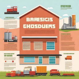 Create a cover page for a school project on the topic 'Production Across the Country'