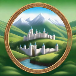 A digital painting in a whimsical, storybook style, designed to fit within a circular frame