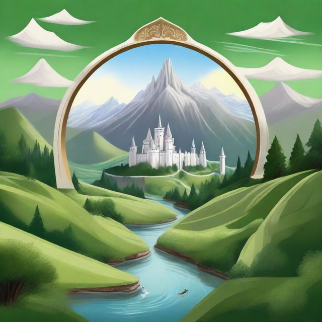 A digital painting in a whimsical, storybook style, designed to fit within a circular frame