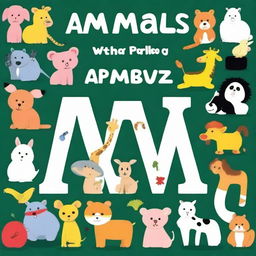 Create a cover page with the title 'Animals Alphabet A to Z Coloring Book For Kids