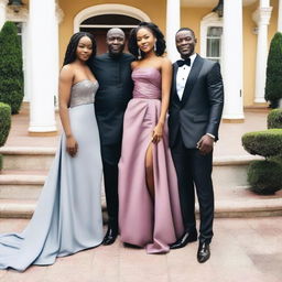 A 50-year-old Nigerian man in a fancy mansion with his light-skinned 18-year-old daughter and 23-year-old daughter