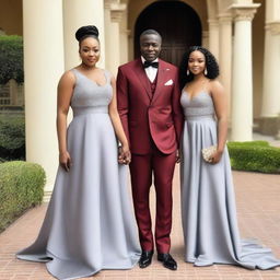 A 50-year-old Nigerian man in a fancy mansion with his light-skinned 18-year-old daughter and 23-year-old daughter