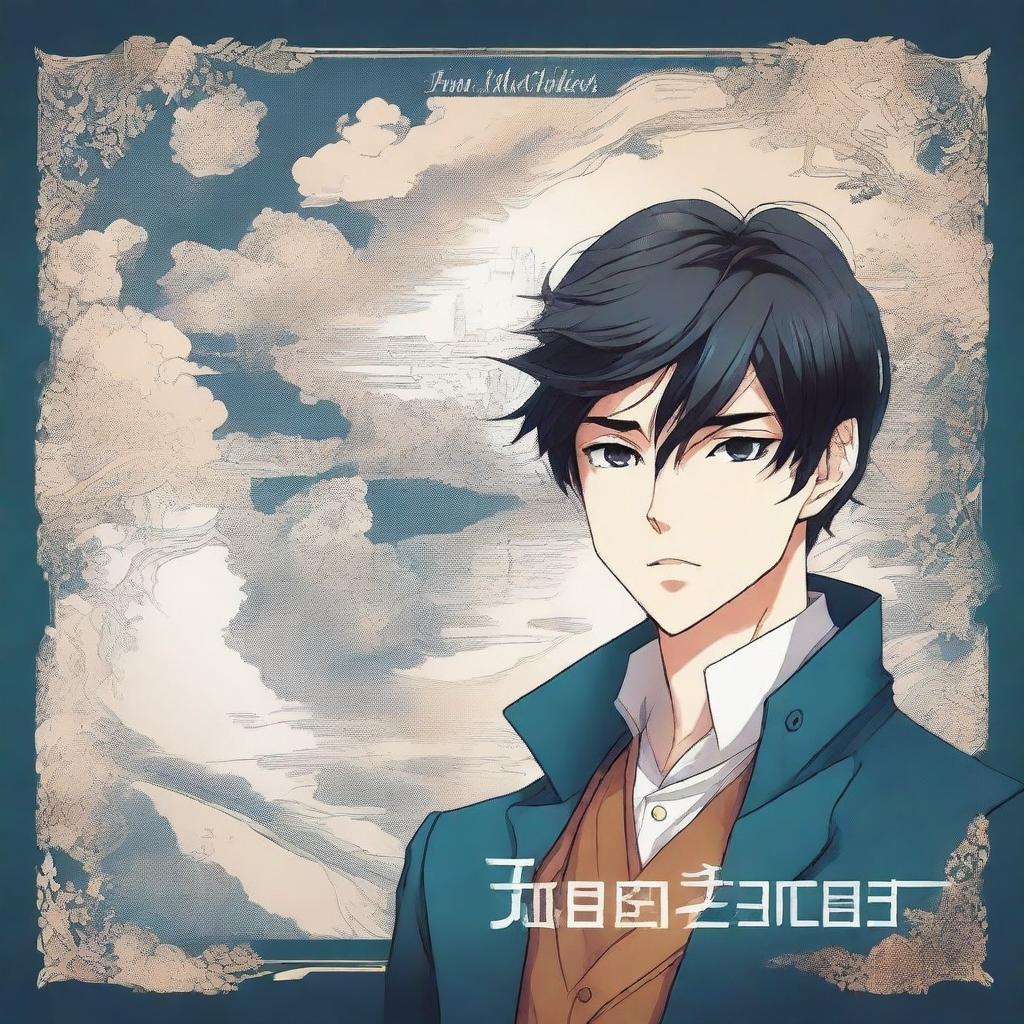 A beautifully illustrated book cover image for a novel, featuring a single male anime character