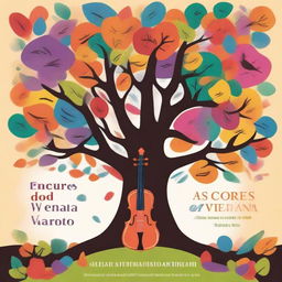 Create a book cover for 'As Cores do Vento: Uma Jornada de Amor e Arte' by Elena and Gabriel