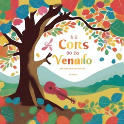 Create a book cover for 'As Cores do Vento: Uma Jornada de Amor e Arte' by Elena and Gabriel