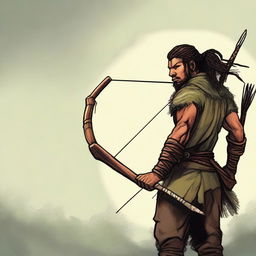 Create an image of a male ranger with a bow and arrow