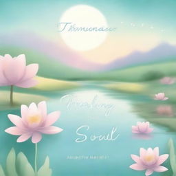 A serene and calming book cover featuring a peaceful landscape with soft pastel colors