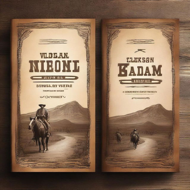 Create a book cover measuring 512 × 800 in a western style