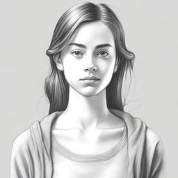 A highly detailed and realistic pencil sketch of a girl standing