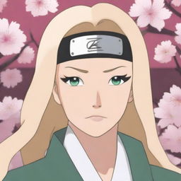 A detailed illustration of Tsunade, a character from the Naruto series