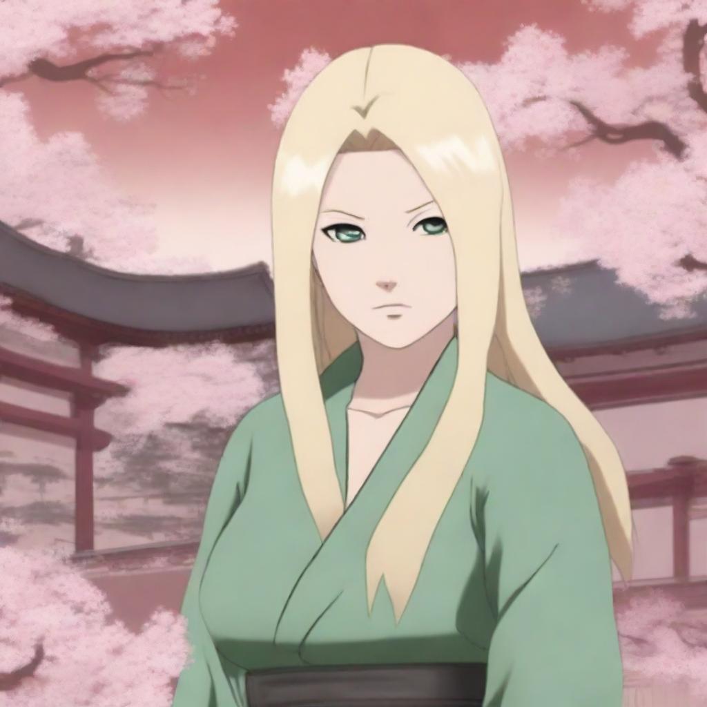 A detailed illustration of Tsunade, a character from the Naruto series