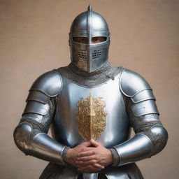 A knight donning a full suit of God's spiritual armor, based on the Ephesians 6:11 verse.