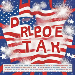 A festive and patriotic word search puzzle themed around Independence Day, July 4th