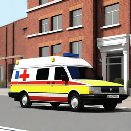 A detailed image of a UK ambulance based on the Citroën CX model