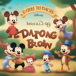 Create a Disney-style movie cover for a film titled 'Turning Brown'