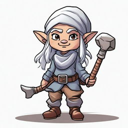 A detailed illustration of a female deep gnome from Dungeons & Dragons