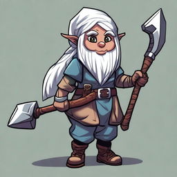 A detailed illustration of a female deep gnome from Dungeons & Dragons